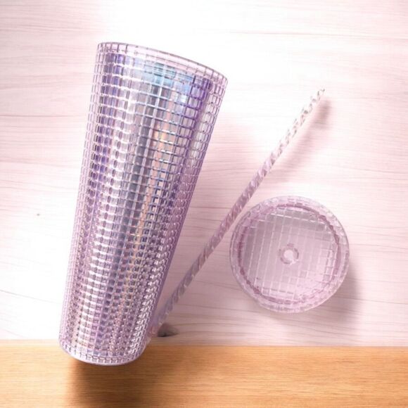 ✨Starbucks Pink/Purple Grid Tumbler Cup 24 oz Holiday 2020✨ - Picture 3 of 7